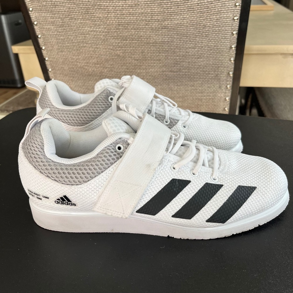 Adidas Powerlift‎ Mens Weightlifting Shoes White Black Size 9.5